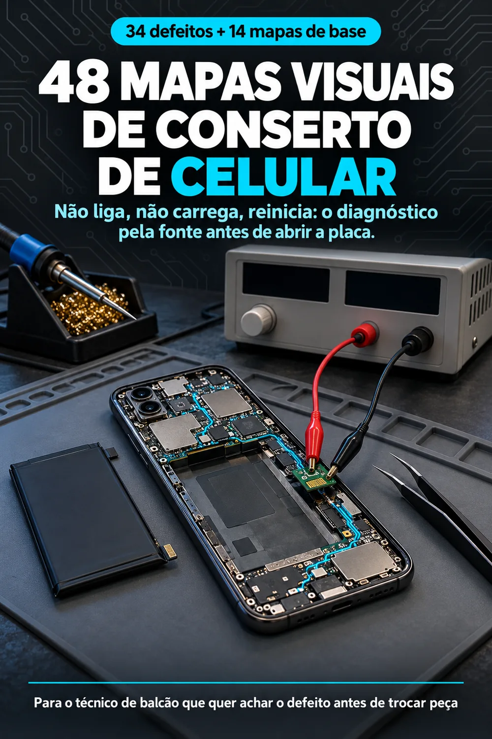 Capa das 48 Mapas Visuais de Conserto de Celular